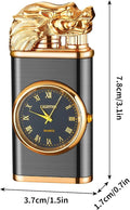 Refillable Butane Lighter with Quartz Watch