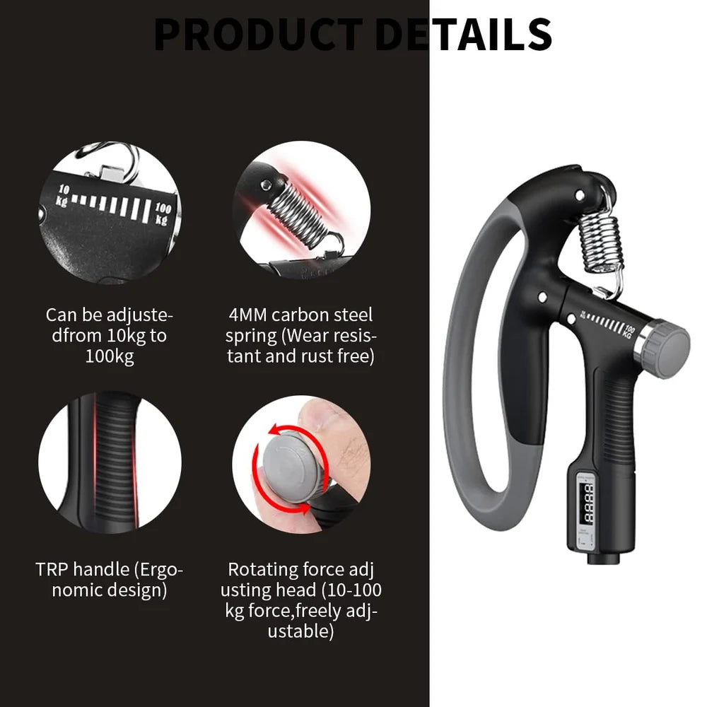 Hand Grip Strengthener with Counter